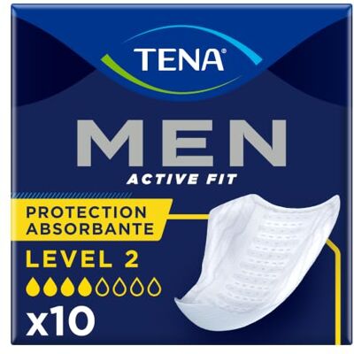 TENA för män nivå 2 absorberande skydd för män läcker lätt och måttligt x 10 TENA för män nivå 2 absorberande skydd för män läcker lätt och måttligt x 10