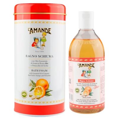 L'Amande Boite herr dam kroppstvätt med eterisk olja av röd apelsin och ekologisk siciliansk pistasch, duschgel rengöring och fuktgivande känslig kropp, naturligt skumbad, 500 ml L'Amande Boite herr dam kroppstvätt med eterisk olja av röd apelsin och ekologisk siciliansk pistasch, duschgel rengöring och fuktgivande känslig kropp, naturligt skumbad, 500 ml