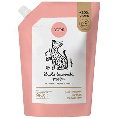 Yope – Naturlig flytande tvål refill vit lavendel och grapefrukt – begränsad upplaga – mild handtvål med prebiotika Panthenol allantoin – veganskt dermatologiskt testad – 600 ml Yope – Naturlig flytande tvål refill vit lavendel och grapefrukt – begränsad upplaga – mild handtvål med prebiotika Panthenol allantoin – veganskt dermatologiskt testad – 600 ml