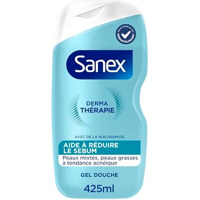 Sanex Derma Therapy Acne duschgel minskar talgproduktionen För kombination till fet hud aminosyra och niacinamid komplex bevarar hudbarriären 425 ml Sanex Derma Therapy Acne duschgel minskar talgproduktionen För kombination till fet hud aminosyra och niacinamid komplex bevarar hudbarriären 425 ml