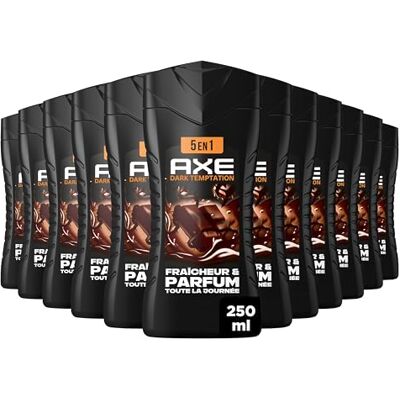 Axe Dark Temptation 5-i-1 duschgel för män 24 h fuktgivande 87% naturliga ingredienser gourmetchokladdoft set med 12 x 250 ml Axe Dark Temptation 5-i-1 duschgel för män 24 h fuktgivande 87% naturliga ingredienser gourmetchokladdoft set med 12 x 250 ml