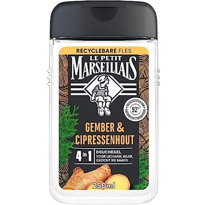 Le Petit Marseillais 4 In1 duschgel med ingefära och cypressträ, dermatologiskt testad med extra uppfriskande effekt, 12 x 250 ml Le Petit Marseillais 4 In1 duschgel med ingefära och cypressträ, dermatologiskt testad med extra uppfriskande effekt, 12 x 250 ml