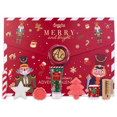 accentra Adventskalender Vård MERRY & BRIGHT 2025 för Pojkar och Flickor med 24 Vårdprodukter; Jul Beauty med Bodylotion, Badbomber, Duschgel, Schampo, Läppbalsam, Handkräm; Julklapp Kalender Röd accentra Adventskalender Vård MERRY & BRIGHT 2025 för Pojkar och Flickor med 24 Vårdprodukter; Jul Beauty med Bodylotion, Badbomber, Duschgel, Schampo, Läppbalsam, Handkräm; Julklapp Kalender Röd
