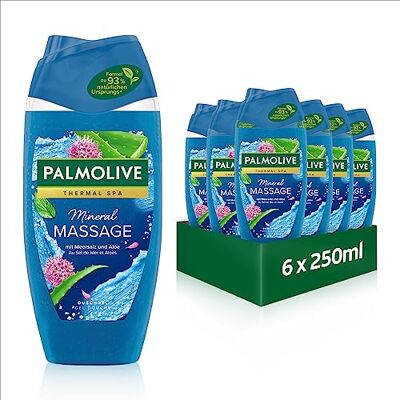 Palmolive duschgel Thermal SPA mineral massage 6 x 250 ml – duschgel med havssalt, aloe – extrakt och eterisk olja Palmolive duschgel Thermal SPA mineral massage 6 x 250 ml – duschgel med havssalt, aloe – extrakt och eterisk olja