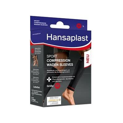 Hansaplast Sport Kompression Vadbandage för Stöd för Muskler, 1 Par, S/M Hansaplast Sport Kompression Vadbandage för Stöd för Muskler, 1 Par, S/M