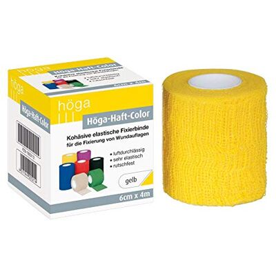Höga -häftklammerfärg gul 6 cm x 4 m töjd, kohäsive (självhäftande) elastisk fast binde, 2-pack (2 x 1 styck) Höga -häftklammerfärg gul 6 cm x 4 m töjd, kohäsive (självhäftande) elastisk fast binde, 2-pack (2 x 1 styck)