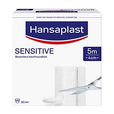 Hansaplast Känsliga plåster (5 m x 4 cm), kan skäras till och med hudvänliga sårplåster med säker vidhäftning, smärtfritt avlägsnande plåster Hansaplast Känsliga plåster (5 m x 4 cm), kan skäras till och med hudvänliga sårplåster med säker vidhäftning, smärtfritt avlägsnande plåster