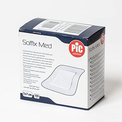 Pic Solution Soffix Med Ultra Känsliga Postoperativa Patch 100-Bitar, 5 cm Längd x 7 cm Bredd Pic Solution Soffix Med Ultra Känsliga Postoperativa Patch 100-Bitar, 5 cm Längd x 7 cm Bredd