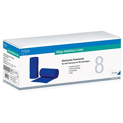 Höga Pharm Mubilast Color 8 cm x 4 m blå, elastisk fast bindning – hudvänlig – mycket elastisk, 1-pack (1 x 20 styck) Höga Pharm Mubilast Color 8 cm x 4 m blå, elastisk fast bindning – hudvänlig – mycket elastisk, 1-pack (1 x 20 styck)