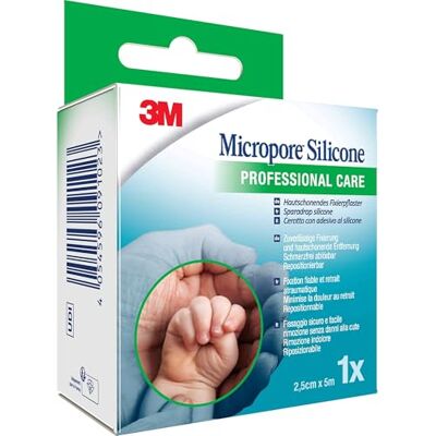 3M Mikropore silikon 2,5 cm x 5 m 3M Mikropore silikon 2,5 cm x 5 m