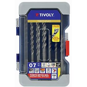 Tivoly - Set med 7 betongborrar SDS+ 5-12mm - Borrning i armerad betong Tivoly - Set med 7 betongborrar SDS+ 5-12mm - Borrning i armerad betong