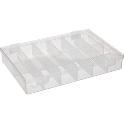 hünersdorff sortimentslåda PP-Classic med 12 fack stabil sorteringslåda för skruvar och andra små delar fast fackindelning 22,5 x 33,5 x 5,5 cm, transparent hünersdorff sortimentslåda PP-Classic med 12 fack stabil sorteringslåda för skruvar och andra små delar fast fackindelning 22,5 x 33,5 x 5,5 cm, transparent