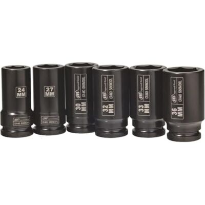 Ingersoll Rand Hylsnyckelsats för Slagverktyg SK6M6LN, 3/4 Tum Slaghylsnyckelsats, Universell Metrisk Hylsnyckelsats, 6 Delar Ingersoll Rand Hylsnyckelsats för Slagverktyg SK6M6LN, 3/4 Tum Slaghylsnyckelsats, Universell Metrisk Hylsnyckelsats, 6 Delar