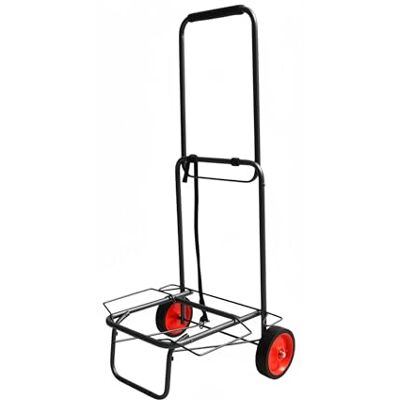 Relaxdays transportvagn, vikbar, vadderat handtag, svart 2 gummihjul, spännremmar, 35 kg, liten transportkärra Relaxdays transportvagn, vikbar, vadderat handtag, svart 2 gummihjul, spännremmar, 35 kg, liten transportkärra