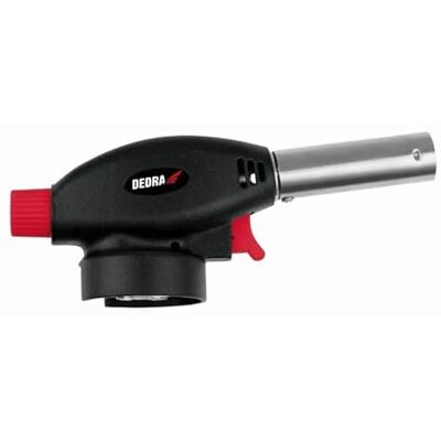 Dedra Gasbrännare med PIEZO-tändning 31A032, hög effekt på 1,3 kW, för gasflaskor/patroner med snabbanslutningssystem 7/16 tum (EN417), med piezo-tändning, lätt och praktisk design Dedra Gasbrännare med PIEZO-tändning 31A032, hög effekt på 1,3 kW, för gasflaskor/patroner med snabbanslutningssystem 7/16 tum (EN417), med piezo-tändning, lätt och praktisk design