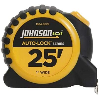 Johnson Level & Tool 1804-0025 1 x 25 Automatisk måttband, gul och svart Johnson Level & Tool 1804-0025 1 x 25 Automatisk måttband, gul och svart