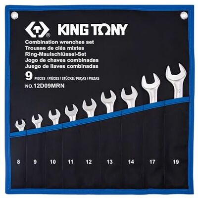 king tony Estuche de Llaves Combinadas ultra ligeras 8:14-17-19mm 9 Pzas, verktyg för verkstad och byggprojekt king tony Estuche de Llaves Combinadas ultra ligeras 8:14-17-19mm 9 Pzas, verktyg för verkstad och byggprojekt