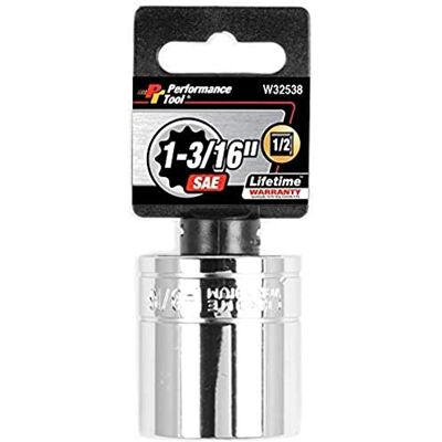 PERFORMANCE TOOL Prestandaverktyg W32538 1/2 enhet 1-3/16 12-punkts uttag, 1-pack PERFORMANCE TOOL Prestandaverktyg W32538 1/2 enhet 1-3/16 12-punkts uttag, 1-pack