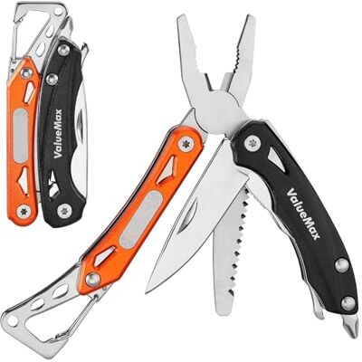 ValueMax Multifunktionstång, 9-i-1 minimultiverktyg, multifunktionsverktyg med tång och kniv, camping, vikbar multiverktyg för reparation och vandring ValueMax Multifunktionstång, 9-i-1 minimultiverktyg, multifunktionsverktyg med tång och kniv, camping, vikbar multiverktyg för reparation och vandring