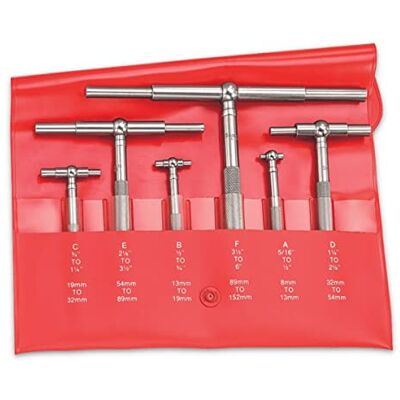 Starrett S579HZ självcentrerande teleskopande mätare med 2 teleskoparmar, 5/16 tum 6 tum, 2-3/8-3-1/4" handtagslängd (6 delar) Starrett S579HZ självcentrerande teleskopande mätare med 2 teleskoparmar, 5/16 tum 6 tum, 2-3/8-3-1/4" handtagslängd (6 delar)