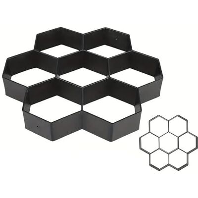 Relaxdays Honeycomb beläggningsform, set med 2, 30 x 30 cm, beläggningsstensmålning, trädgård, betongform, polypropen, svart Relaxdays Honeycomb beläggningsform, set med 2, 30 x 30 cm, beläggningsstensmålning, trädgård, betongform, polypropen, svart