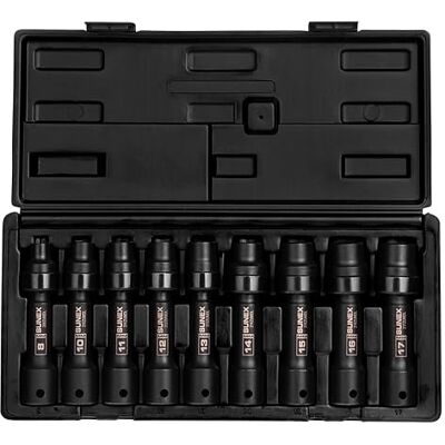 Sunex TOOLS 2695, ½ Inch Drive Driveline Limited Clearance Socket Set, 12-Point, 9-Piece, Metric, 8mm-17mm, Cr-Mo Steel, Heavy Duty Storage Case Sunex TOOLS 2695, ½ Inch Drive Driveline Limited Clearance Socket Set, 12-Point, 9-Piece, Metric, 8mm-17mm, Cr-Mo Steel, Heavy Duty Storage Case