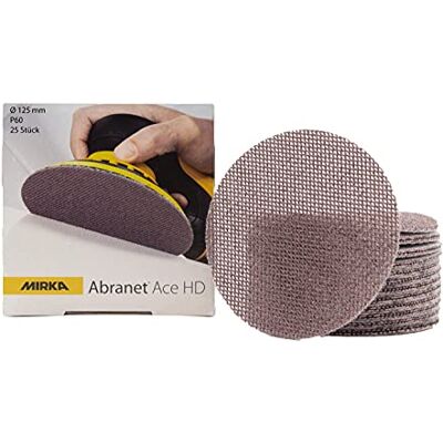 Mirka Abranet Ace HD sliprondell nät 125mm kardborre P60 25st Mirka Abranet Ace HD sliprondell nät 125mm kardborre P60 25st