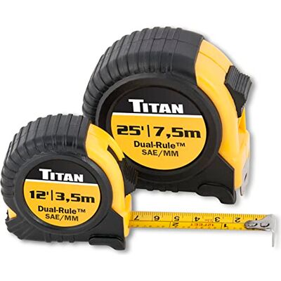 Titan Tools 10903 kombo dubbel regeltejp måttset – 2 stycken, flerfärgad Titan Tools 10903 kombo dubbel regeltejp måttset – 2 stycken, flerfärgad