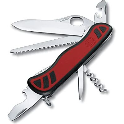Victorinox fickkniv Forester M Grip (10 funktioner, enhandslåsblad, korkskruv, träsåg) röd/svart Victorinox fickkniv Forester M Grip (10 funktioner, enhandslåsblad, korkskruv, träsåg) röd/svart