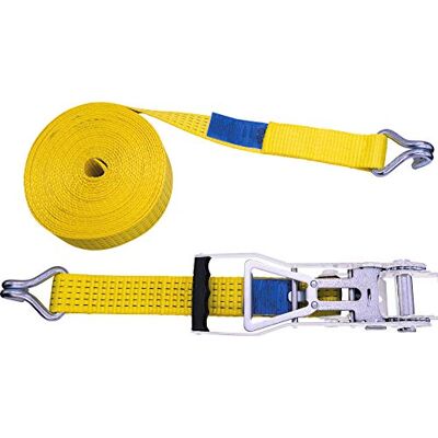 Petex 43193719 spärrband 2-delad, 12 m, 50 mm, 2500/5000 daN, dubbelspetskrok, spärr 35 cm, gul Petex 43193719 spärrband 2-delad, 12 m, 50 mm, 2500/5000 daN, dubbelspetskrok, spärr 35 cm, gul