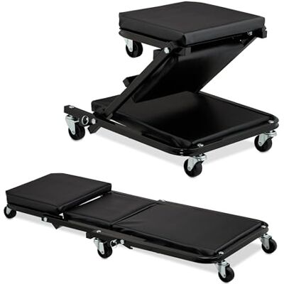 Relaxdays Rullbräda verkstad upp till 150 kg, 2-i-1 rullstol och 2-i-1 rullstol & verkstadsstol vikbar, 360° roterbar, för bil, stål Relaxdays Rullbräda verkstad upp till 150 kg, 2-i-1 rullstol och 2-i-1 rullstol & verkstadsstol vikbar, 360° roterbar, för bil, stål