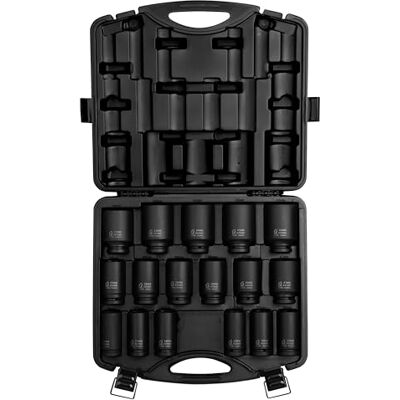 Sunex 4686, 3/4 tum Drive Deep Impact Socket Set, 17-Piece, Metric, 26 mm-44 mm, Cr-Mo Legering Stål, Radius Corner Design, Heavy Duty Storage Case Sunex 4686, 3/4 tum Drive Deep Impact Socket Set, 17-Piece, Metric, 26 mm-44 mm, Cr-Mo Legering Stål, Radius Corner Design, Heavy Duty Storage Case