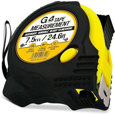G4GADGET 7,5 meter infällbar måttband griplock Imperial metrisk mätning meter 25 mm G4GADGET 7,5 meter infällbar måttband griplock Imperial metrisk mätning meter 25 mm