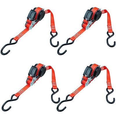 Petex 4X automatisk spärrspännrem, självrullande, 1 del, 5 m x 25 mm, 350/700 daN, röd, S-krok Petex 4X automatisk spärrspännrem, självrullande, 1 del, 5 m x 25 mm, 350/700 daN, röd, S-krok