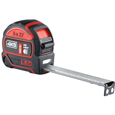 4K5 LED rullbandsmått 5 m, LDX 5+, med magnet och USB-C-batteri – professionellt måttband med LED-belysning, vitt band, stoppfunktion och nylonbeläggning – robust rullmåttband för byggarbetsplats 4K5 LED rullbandsmått 5 m, LDX 5+, med magnet och USB-C-batteri – professionellt måttband med LED-belysning, vitt band, stoppfunktion och nylonbeläggning – robust rullmåttband för byggarbetsplats