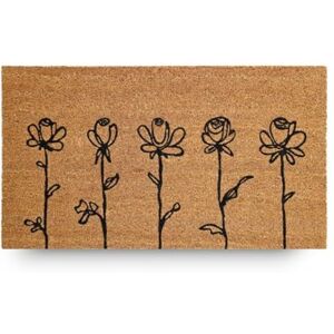 LifeGreen Kera Flowers dörrmatta med kokosfibrer, rektangulär entrématta, 40 x 70 cm, halkfri latexbotten – tryck 5 blommor LifeGreen Kera Flowers dörrmatta med kokosfibrer, rektangulär entrématta, 40 x 70 cm, halkfri latexbotten – tryck 5 blommor