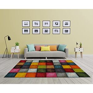 Mias Teppiche Mia's mattor Smaragd – modern designmatta – färgglad rutig fyrkant, flerfärgad, storlek: 160 x 230 cm Mias Teppiche Mia's mattor Smaragd – modern designmatta – färgglad rutig fyrkant, flerfärgad, storlek: 160 x 230 cm