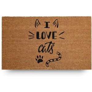 LifeGreen Kera Animals dörrmatta med kokosfibrer, rektangulär entrématta, 40 x 70 cm, halkfri latexbotten "I Love Cats" -tryck LifeGreen Kera Animals dörrmatta med kokosfibrer, rektangulär entrématta, 40 x 70 cm, halkfri latexbotten "I Love Cats" -tryck