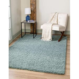 Unique Loom Solo Solid Shag samling matta – modern plyschmatta frodig och mjuk (4' 0 x 6' 0 rektangulär, skifferblå) Unique Loom Solo Solid Shag samling matta – modern plyschmatta frodig och mjuk (4' 0 x 6' 0 rektangulär, skifferblå)