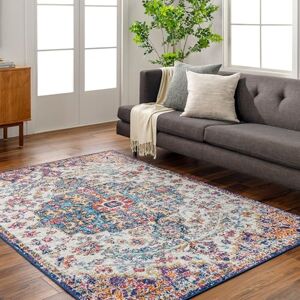Livabliss Asmara vintage matta – mattor vardagsrum 120 x 170 cm, matsalsgolv, kök, traditionell flerfärgad boho-matta, lättskött lugg, bohemisk stor matta, vinröd och blå matta Livabliss Asmara vintage matta – mattor vardagsrum 120 x 170 cm, matsalsgolv, kök, traditionell flerfärgad boho-matta, lättskött lugg, bohemisk stor matta, vinröd och blå matta