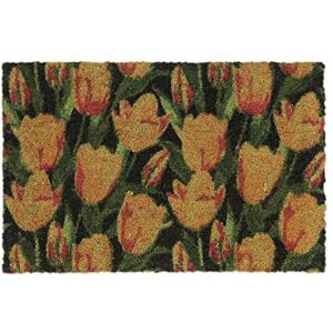 Relaxdays Dörrmatta kokos, dörrmatta med tulpanmotiv, 40 x 60 cm, väderbeständig skomatta, halkfri undersida, färgglad, 10039031_0 Relaxdays Dörrmatta kokos, dörrmatta med tulpanmotiv, 40 x 60 cm, väderbeständig skomatta, halkfri undersida, färgglad, 10039031_0