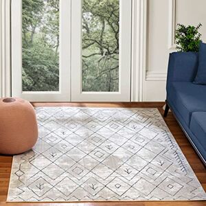 Livabliss Surya Bergen geometrisk matta – Scandi-mattor vardagsrum, matsal, kök – moderna aztekiska abstrakta mattor för sovrum – Berber Boho-matta, enkel skötsel – stor matta 160 x 220 cm, vit och blå matta Livabliss Surya Bergen geometrisk matta – Scandi-mattor vardagsrum, matsal, kök – moderna aztekiska abstrakta mattor för sovrum – Berber Boho-matta, enkel skötsel – stor matta 160 x 220 cm, vit och blå matta