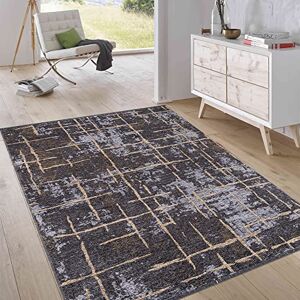 Jimri Vändbar matta med kort lugg – platt vävd matta för sovrum och vardagsrum, entré, hall – maskintillverkad, mjuk polyester och bomull löpare – randig grå, storlek: 75 x 150 cm Jimri Vändbar matta med kort lugg – platt vävd matta för sovrum och vardagsrum, entré, hall – maskintillverkad, mjuk polyester och bomull löpare – randig grå, storlek: 75 x 150 cm