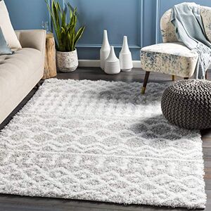 Livabliss Dubai lurvig matta – moderna Berber-mattor vardagsrum, stor 160 x 220 cm, mjuka lurviga mattor för sovrum – neutral boho fluffig matta, lättskött plysch tjock lugg – vit och ljusgrå Livabliss Dubai lurvig matta – moderna Berber-mattor vardagsrum, stor 160 x 220 cm, mjuka lurviga mattor för sovrum – neutral boho fluffig matta, lättskött plysch tjock lugg – vit och ljusgrå