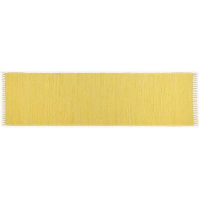 Theko Dhurry matta av 100% bomull platt tyg matta glad bomull handvävd färg: gul 70 x 250 cm Theko Dhurry matta av 100% bomull platt tyg matta glad bomull handvävd färg: gul 70 x 250 cm