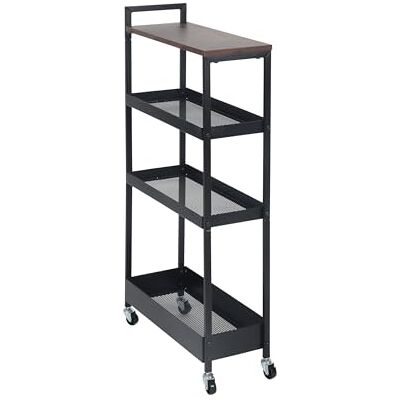Relaxdays 4-nivåer industriell metall nischvagn, H x B x D: 98 x 50 x 20 cm, brun/svart Relaxdays 4-nivåer industriell metall nischvagn, H x B x D: 98 x 50 x 20 cm, brun/svart