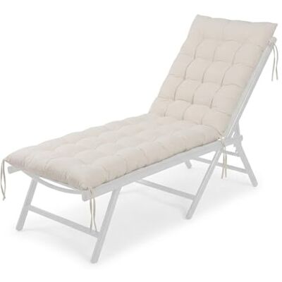 Relaxdays vadderad trädgårdsbänk dyna med slipsar, quiltad, 180 x 50 cm, beige Relaxdays vadderad trädgårdsbänk dyna med slipsar, quiltad, 180 x 50 cm, beige