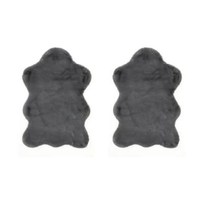 -LUXOR- living -LUXOR levande fuskpäls coste fluffig matta sovrum perfekt för användning som sängmatta sovrum set om 2 55 x 80 cm antracit -LUXOR- living -LUXOR levande fuskpäls coste fluffig matta sovrum perfekt för användning som sängmatta sovrum set om 2 55 x 80 cm antracit
