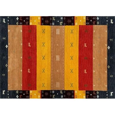 WAWA TEPPICH Gabbeh-matta 100% ull 120 x 180 cm röd gul färgglad handvävd orientalisk matta BR11 WAWA TEPPICH Gabbeh-matta 100% ull 120 x 180 cm röd gul färgglad handvävd orientalisk matta BR11