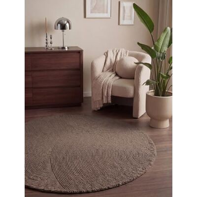 HANSE Home Ullmatta Eleni – natur vardagsrumsmatta, rund – handtuftad – Hygge Skandi, boho-matta ull för vardagsrum, sovrum, matsal, hall – taupe, Ø 150 cm HANSE Home Ullmatta Eleni – natur vardagsrumsmatta, rund – handtuftad – Hygge Skandi, boho-matta ull för vardagsrum, sovrum, matsal, hall – taupe, Ø 150 cm